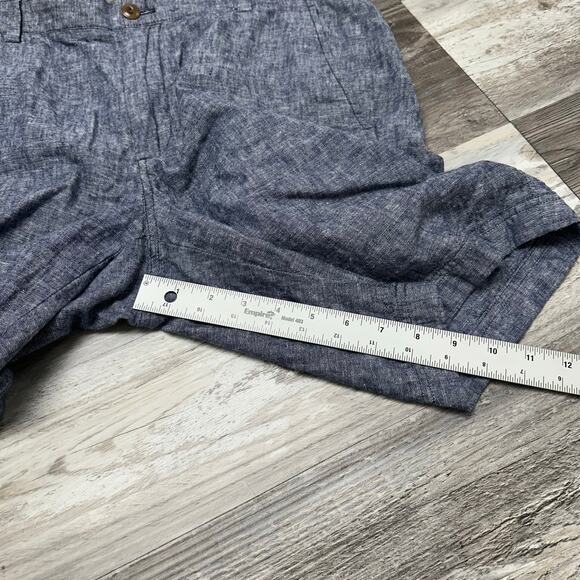 Brooks Brothers Red Fleece Blue Tan Mens 36 Flat Front Linen Chino Shorts EUC - Picture 6 of 10